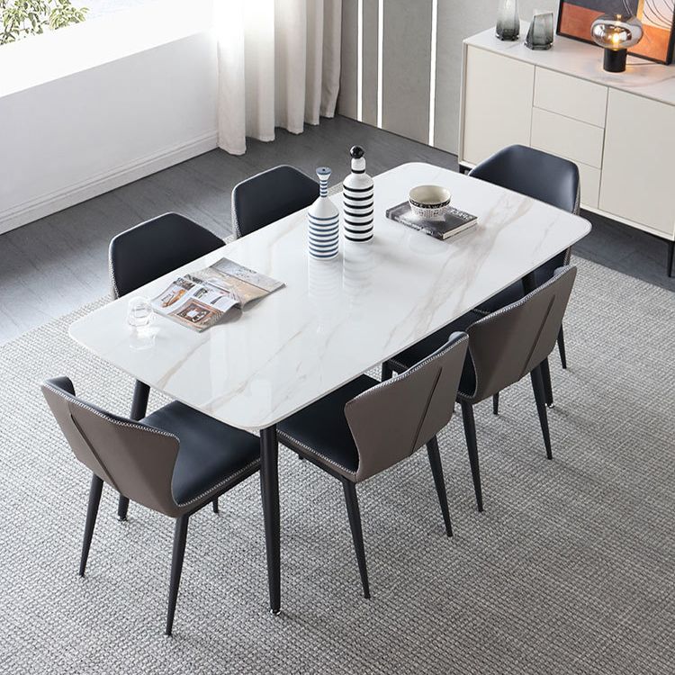 Modern Rectangular Dining Table Stone Top Dining Table with 4 Legs Clearhalo ' dining_table' 'Dining Tables & Seating' 'Dining Tables' 'furn' 'furn_dining_table' 'Furniture' 'furniture_dining_table' 'Kitchen & Dining Furniture' 'kitchen&dining_furn' 'kitchen' 'kitchen_dining_table' 1200x1200_9a928178-98b8-497e-8f25-ae1ef78010ea