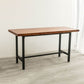 Industrial Rectangle Bar Table Pine Wood Bar Table with Trestle Base in Black