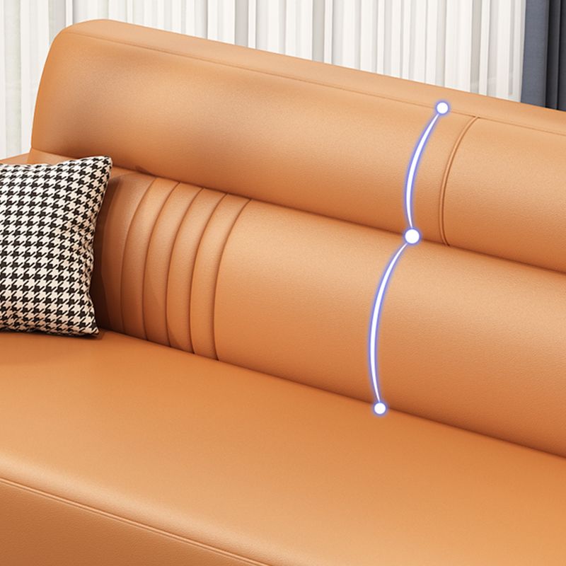 Modern Faux Leather Square Arm Standard Sofa with Storage Bag for Living Room Clearhalo 'furn' 'furn_sofas' 'Furniture' 'furniture_sofas' 'kitchen' 'kitchen_sofas' 'Living Room Furniture' 'Sofa' 'sofas' 1200x1200_9a97db4e-d6bd-41c8-b47c-755fcaa1f20c