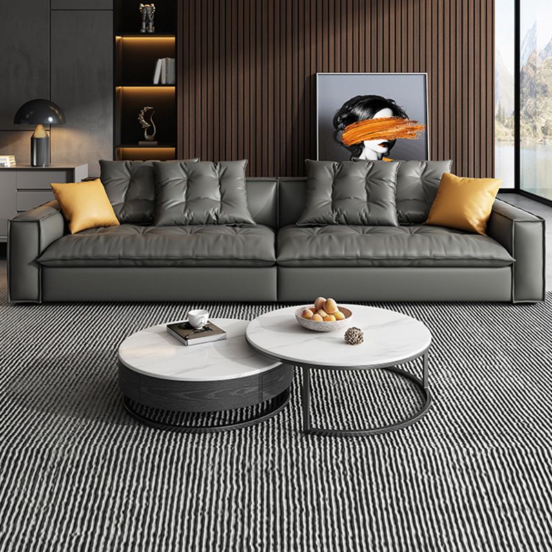 Mitte des Jahrhunderts moderne Sitzgelegenheiten mit Kissen Sofa Smoking Arm in Grau