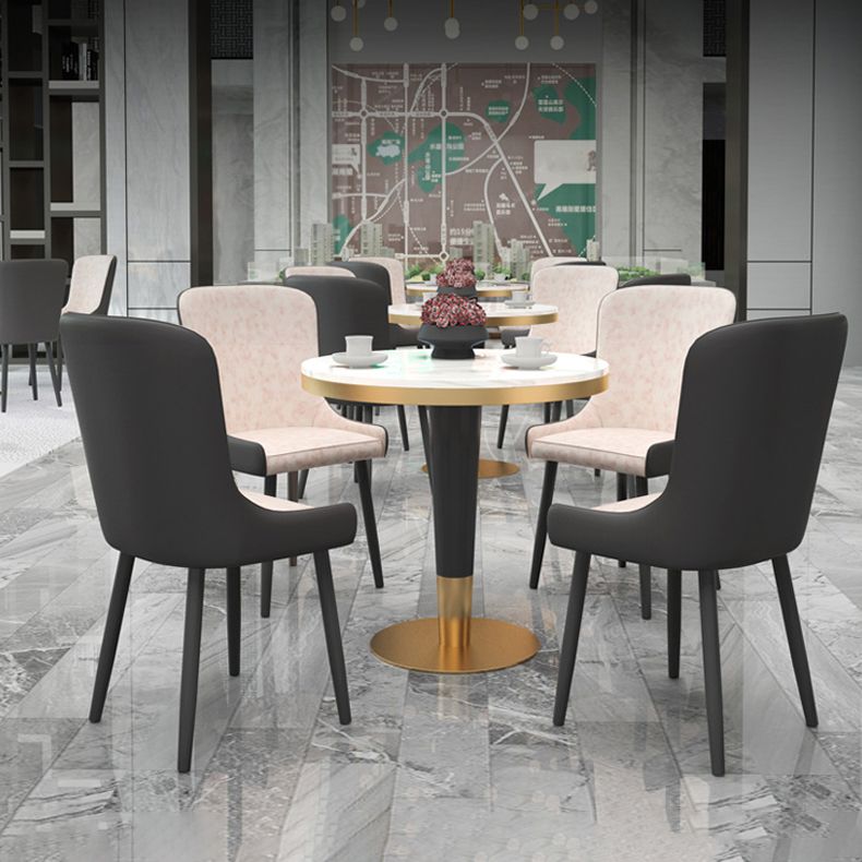 1/2/3/4/5 Pcs Metal Modern Dining Set with Round Dining Table Dinette Set Clearhalo 'Dining Room Sets' 'Dining Tables & Seating' 'dining_room_set' 'furn' 'furn_dining_room_set' 'Furniture' 'furniture_dining_room_set' 'Kitchen & Dining Furniture' 'kitchen&dining_furn' 'kitchen' 1200x1200_9a98fb1c-5d45-4101-9c74-f46d935d2349