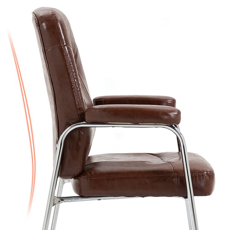 Contemporary Style Leather Dining Chairs Solid Back Arm Dining Side Chairs Clearhalo ' kitchen&dining_furn' 'Dining Chairs' 'Dining Tables & Seating' 'dining_chair' 'furn' 'furn_dining_chair' 'Furniture' 'furniture_dining_chair' 'Kitchen & Dining Furniture' 'kitchen' 1200x1200_9a99726a-cd24-4e41-ae80-16d63bdb1234