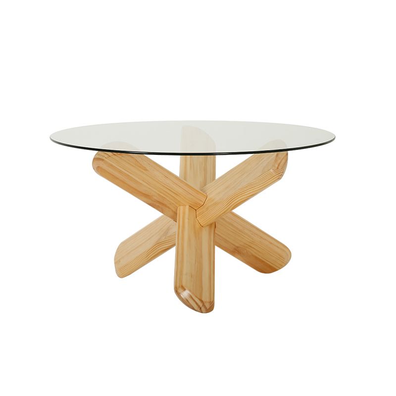 Tavolino moderno di vetro rotondo 17,7 "H tavolino da cocktail