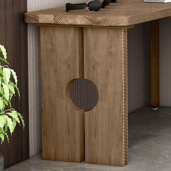 Zeitgenössischer Massivholz-Büroschreibtisch L-Form Schreibschalter für Büro