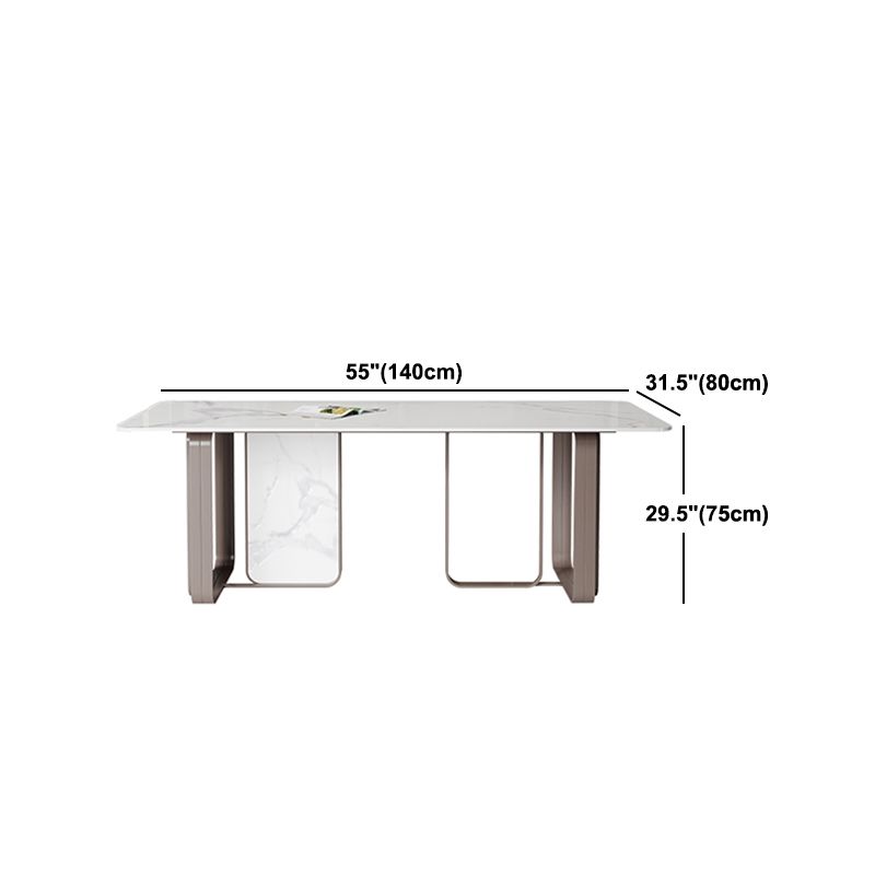 Designer Style Sintered Stone Dining Set Rectangle 1/3/4/5 Pieces Dining Table with Chairs Clearhalo 'Dining Room Sets' 'Dining Tables & Seating' 'dining_room_set' 'furn' 'furn_dining_room_set' 'Furniture' 'furniture_dining_room_set' 'Kitchen & Dining Furniture' 1200x1200_9a9c5edf-5d98-4766-8f25-03b8d202798e