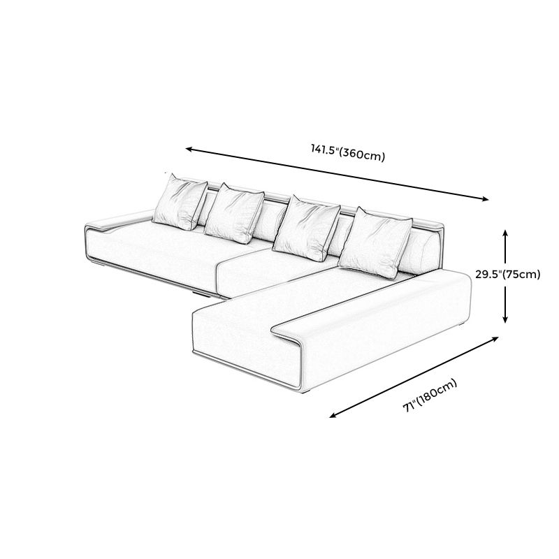 Contemporary Industrial Fabric Sofa with Bolster Pillows 29.53"High Pillow Top Arm Sofa Clearhalo 'furn' 'furn_sectionals' 'Furniture' 'furniture_sectionals' 'kitchen' 'kitchen_sectionals' 'Living Room Furniture' 'Sectionals' 1200x1200_9a9cba66-3e07-496e-86b8-7b27c62c1ee8