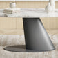 Simplicity Oval Dining Table Sintered Stone Top Grey Pedestal Dining Table