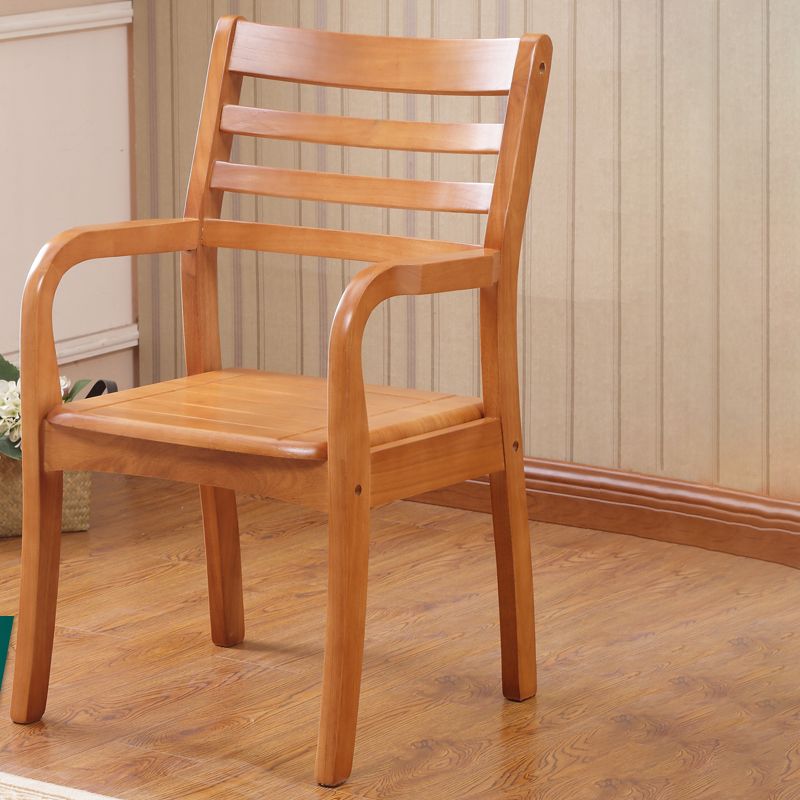 Wood Ladder Back Dining Armchair Traditional Rubberwood Arm Single Chair Clearhalo ' kitchen&dining_furn' 'Dining Chairs' 'Dining Tables & Seating' 'dining_chair' 'furn' 'furn_dining_chair' 'Furniture' 'furniture_dining_chair' 'Kitchen & Dining Furniture' 'kitchen' 1200x1200_9a9e2cdf-a70e-40f2-88a6-6d74cb48e773