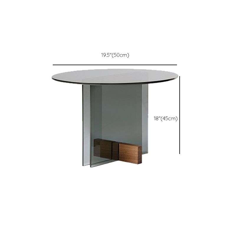Contemporary Glass Top Abstract Round Living Room Side End Table