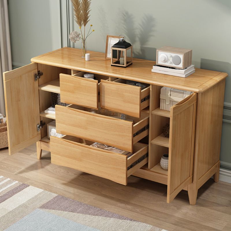 Coffre moderne de 16,53 "de large avec 1/2 portes coffre brun en caoutchouc avec 4 tiroirs