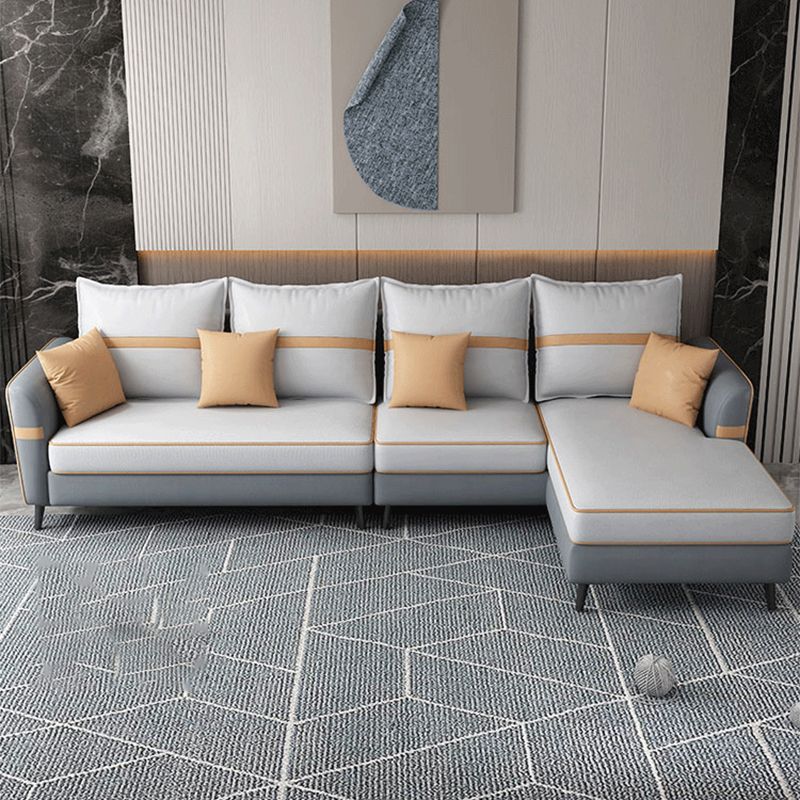 Modern 29,52 "H Faux Leder ausgestattetem Armsofa & Chaise für Wohnzimmer