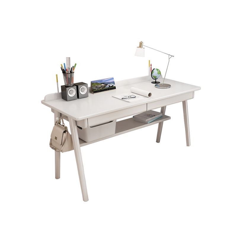 2 Drawers Task Desk Rectangular Shaped Office Desk in Natural/White/Brown Clearhalo 'furn' 'furn_office_desk' 'Furniture' 'Office Desks' 'Office Furniture' 'office_desk' 1200x1200_9a9f8c29-2fe7-43e1-b3cf-108890b81f0f