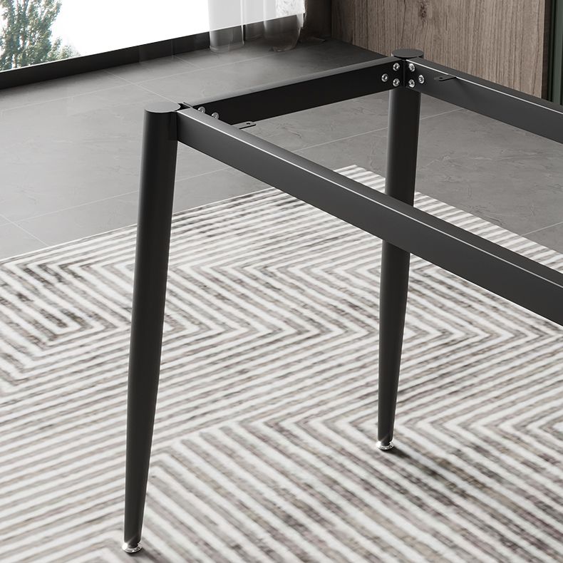 Fixed Sintered Stone Top Kitchen Table Set with 4 Legs Base Dining Table Sets for Home Clearhalo 'Dining Room Sets' 'Dining Tables & Seating' 'dining_room_set' 'furn' 'furn_dining_room_set' 'Furniture' 'furniture_dining_room_set' 'Kitchen & Dining Furniture' 'kitchen&dining_furn' 'kitchen' 1200x1200_9aa00872-40af-4be6-8bc7-aa40e7dfff85