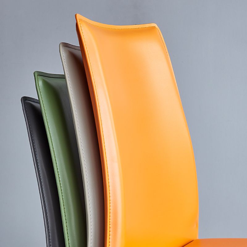 Scandinavian Style Solid Back Dining Chairs Leather Dining Armless Side Chairs Clearhalo ' kitchen&dining_furn' 'Dining Chairs' 'Dining Tables & Seating' 'dining_chair' 'furn' 'furn_dining_chair' 'Furniture' 'furniture_dining_chair' 'Kitchen & Dining Furniture' 'kitchen' 1200x1200_9aa06602-d519-4781-9c0d-d0c1b082be99