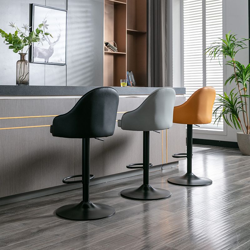 Nordic Metal Swivel Adjustable Barstool Indoor Tall Stool with Upholstered Clearhalo 'Bar Furniture' 'Bar Stools' 'bar_stools' 'furn' 'furn_bar_stools' 'furniture_bar_stools' 'Kitchen & Dining Furniture' 'kitchen&dining_furn' 'kitchen' 'kitchen_furn' Furniture' 1200x1200_9aa1f9d7-efcf-4fa0-8620-2eb1d8c15075