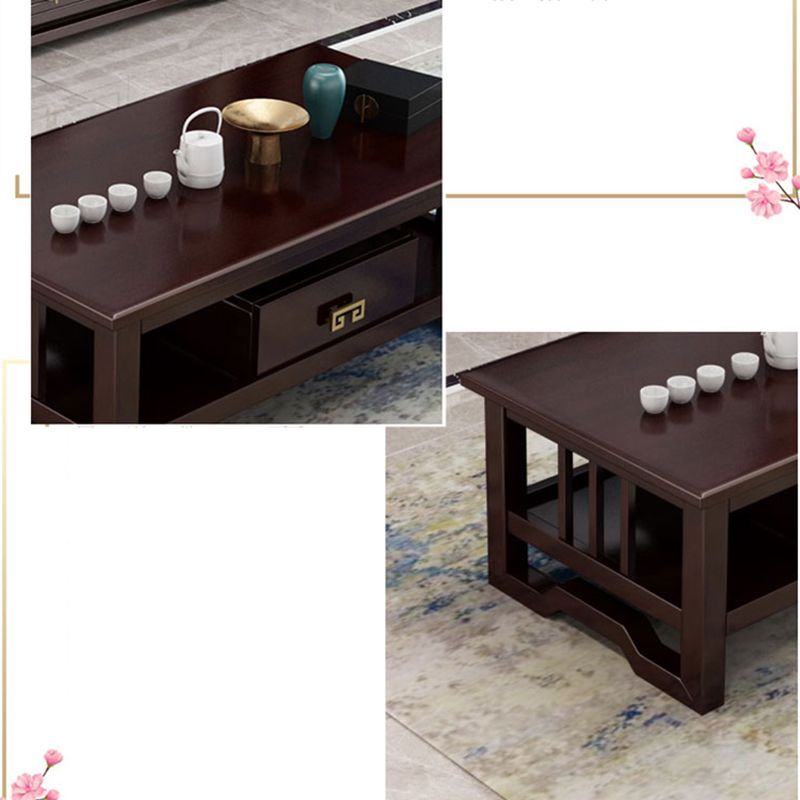 Traditional TV Media Stand Open Shelving Rubberwood TV Stand Console with Drawers Clearhalo 'furn' 'furn_tv_stands_entertainment_centers' 'Furniture' 'Living Room Furniture' 'TV Stands & Entertainment Centers' 'TV Stands & Media Storage Furniture' 'tv_stands_entertainment_centers' 1200x1200_9aa37070-06d7-49be-bd38-d76b577b8c4f