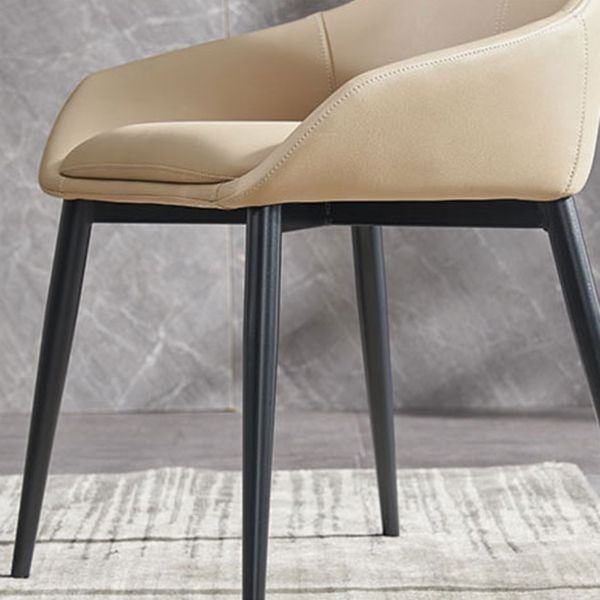 Moderne armloze eetkamerstoelen faux leer gestoffeerde eetkamerstoel