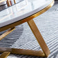 Luxurious Coffee Table Metal Cross Legs Cocktail Table in Gold