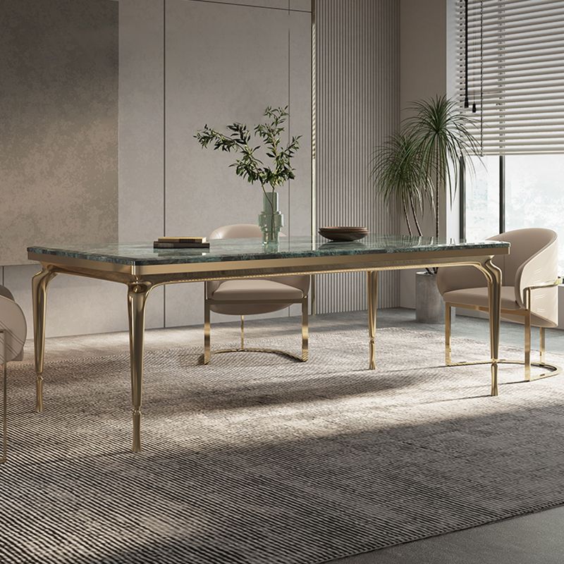 1/4/6 Pieces Glam Green Stone Top Metal Frame Dining Set for Home