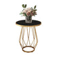 Modern Round Side Table 24.4-inch Gold/Black Metal Frame End Table Clearhalo 'Coffee & Accent Tables' 'End & Side Tables' 'end_side_tables' 'furn' 'furn_end_side_tables' 'Furniture' 'Living Room Furniture' 1200x1200_9aa4f9b3-aeaa-4626-ae48-90657768c3d7