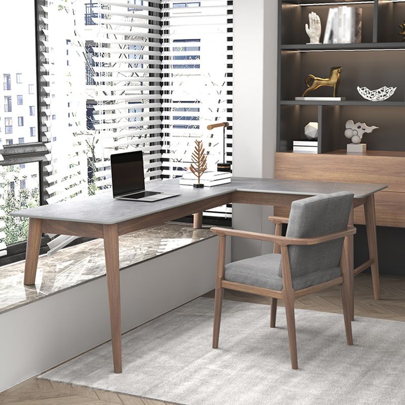 Escritorio de la esquina de la pizarra escritorio de escritorio de madera sólida para la ventana de dormitorio u oficina