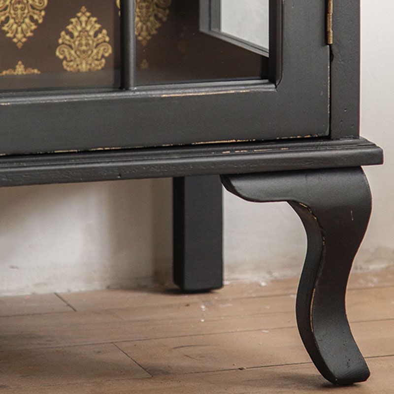 Modernismo Server di sideboard in legno Server nero/nero con porte per sala da pranzo