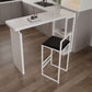 Rectangle White Stone Top Bar Dining Table Contemporary Bar Height Table