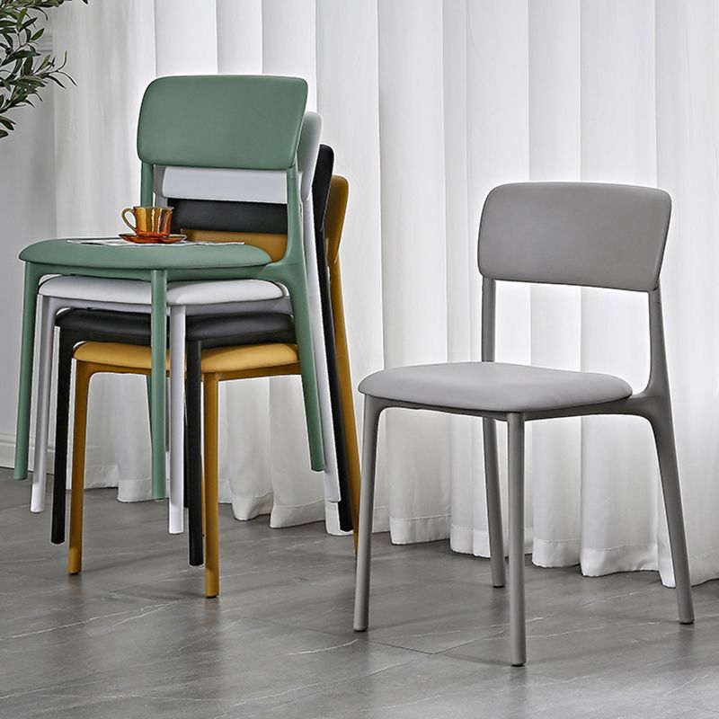 Plastic Scandinavian Restaurant Side Chair Matte Finish Open Dining Chair Clearhalo ' kitchen&dining_furn' 'Dining Chairs' 'Dining Tables & Seating' 'dining_chair' 'furn' 'furn_dining_chair' 'Furniture' 'furniture_dining_chair' 'Kitchen & Dining Furniture' 'kitchen' 1200x1200_9aa82853-3832-4a38-94df-973f0baca1cf