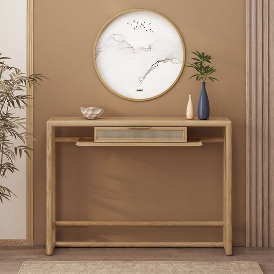 1 Drawer Console Table Solid Wood 34.65-inch Tall Accent Table