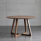 Round Shape Double Pedestal Modern Dining Table Wood Color Fixed Table with Solid Wood Clearhalo ' dining_table' 'Dining Tables & Seating' 'Dining Tables' 'furn' 'furn_dining_table' 'Furniture' 'furniture_dining_table' 'Kitchen & Dining Furniture' 'kitchen&dining_furn' 'kitchen' 'kitchen_dining_table' 1200x1200_9aaa54a7-fcc6-4e10-aaaf-2d77ac9004f6