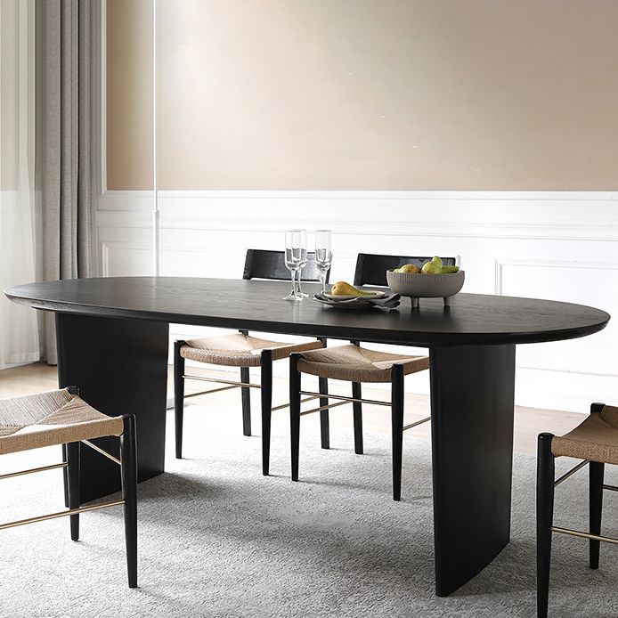 Solid Wood Contemporary Oval Dining Table Black Wood Top Table for Dining Room Clearhalo ' dining_table' 'Dining Tables & Seating' 'Dining Tables' 'furn' 'furn_dining_table' 'Furniture' 'furniture_dining_table' 'Kitchen & Dining Furniture' 'kitchen&dining_furn' 'kitchen' 'kitchen_dining_table' 1200x1200_9aaabae9-9fa7-4207-8fe6-eeaa605574d1