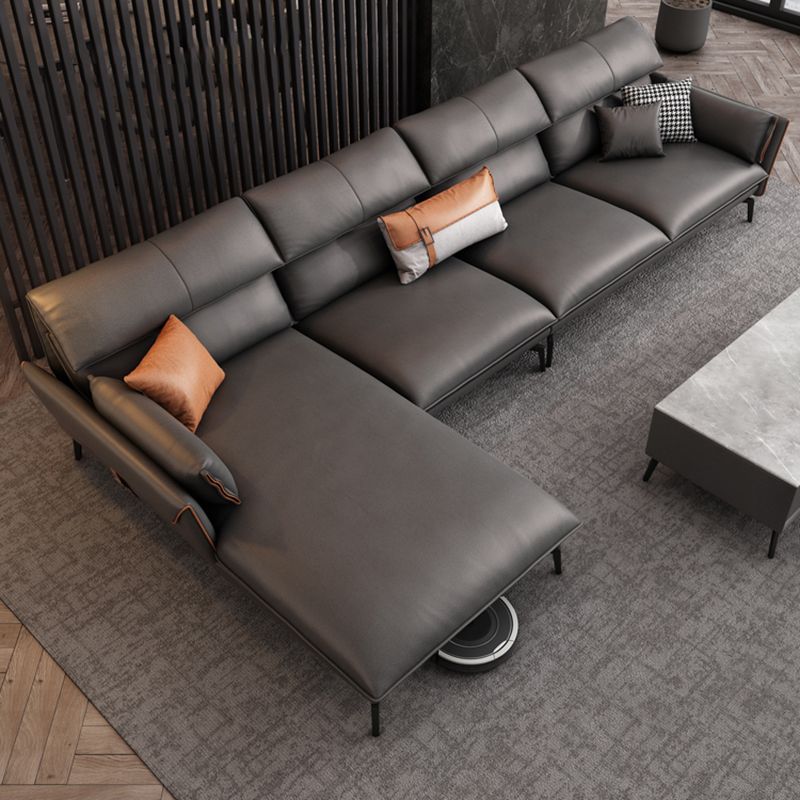Vlek resistent modernisme sofa & chaise flared arm sectional