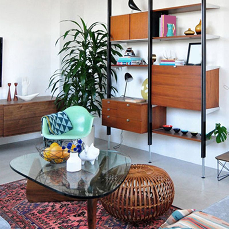 Abstract Base Design Wood/brown/black Solid Wood Tempered Glass Countertops Side Table Clearhalo 'Coffee & Accent Tables' 'End & Side Tables' 'end_side_table' 'end_side_tables' 'furn' 'furn_end_side_tables' 'Furniture' 'furniture_end_side_table' 'Living Room Furniture' 1200x1200_9aac19a9-8c39-4c15-889c-ff359fa59eab