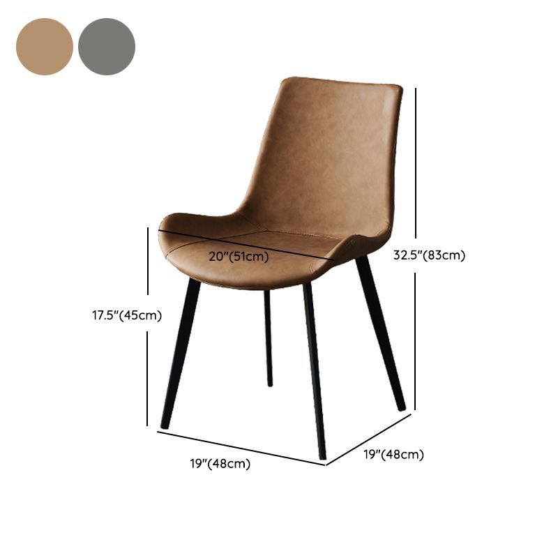 Sillas de comedor modernas de metal y cuero sintética para la cocina