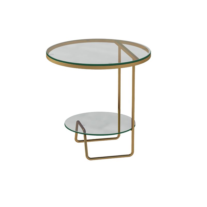 Scaffale per accento il divano in vetro e pietra rotondo e tavolo da tavolo incluso tavolo da estremità - Dia 19.69 "