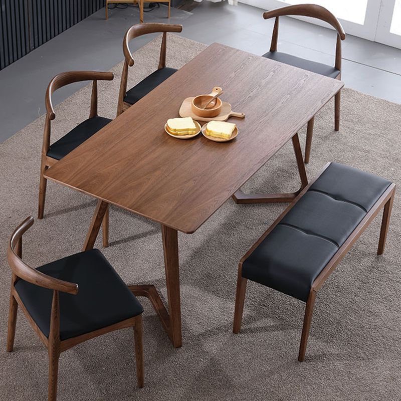 Contemporary Ash Wood Dining Table Double Pedestal Solid Wood Base Rectangle Table for Home Clearhalo ' dining_table' 'Dining Tables & Seating' 'Dining Tables' 'furn' 'furn_dining_table' 'Furniture' 'furniture_dining_table' 'Kitchen & Dining Furniture' 'kitchen&dining_furn' 'kitchen' 'kitchen_dining_table' 1200x1200_9ab07690-d16a-4d4b-a66d-e8ae30adf85d