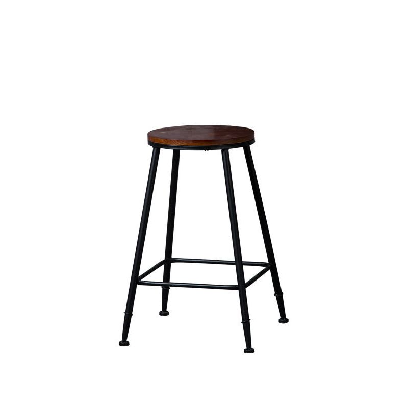 Indoor Industrial Style Wood Top Barstool Metal 4 Legs Bar Stool with Pedal Clearhalo 'Bar Furniture' 'Bar Stools' 'bar_stools' 'furn' 'furn_bar_stools' 'Furniture' 'Kitchen & Dining Furniture' 1200x1200_9ab18b8d-1170-494a-80cb-f48407c403b7