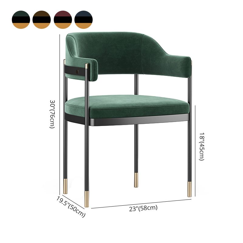 Indoor Modern Style Arm Chair Open Back Metal Upholstered Dining Room Chair (Set of 2) Clearhalo ' kitchen&dining_furn' 'Dining Chairs' 'Dining Tables & Seating' 'dining_chair' 'furn' 'furn_dining_chair' 'Furniture' 'furniture_dining_chair' 'Kitchen & Dining Furniture' 'kitchen' 1200x1200_9ab34df9-3c80-4faf-ab8d-528768ea2a2d