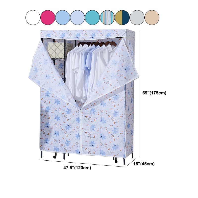 Placard de garde-robe en métal de style contemporain avec étagères réglables