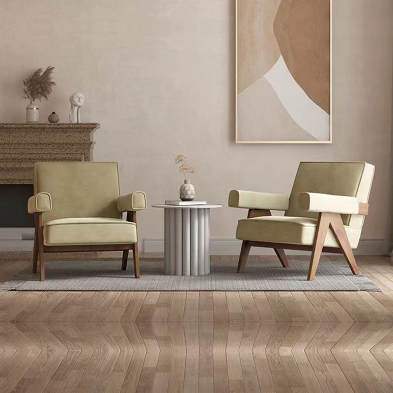 31.50" Wide Contemporary Style Single Sofa Round Arms Fixed Back Armchair