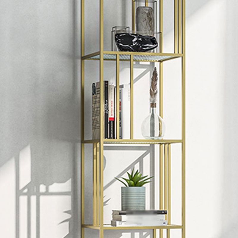 4-Shelf Modern Open Etagere Bookshelf with Iron Frame Glass Shelf Clearhalo 'Bookcases' 'Furniture' 'furniture_bookcases' 'kitchen' 'kitchen_bookcases' 'Living Room Furniture' 'Office Furniture' 1200x1200_9ab4fe07-5d0e-4a2a-a6c9-ed2e4257be53