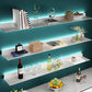 Modern Metal Floating Bookcase 2.36" H Living Room Book Shelf