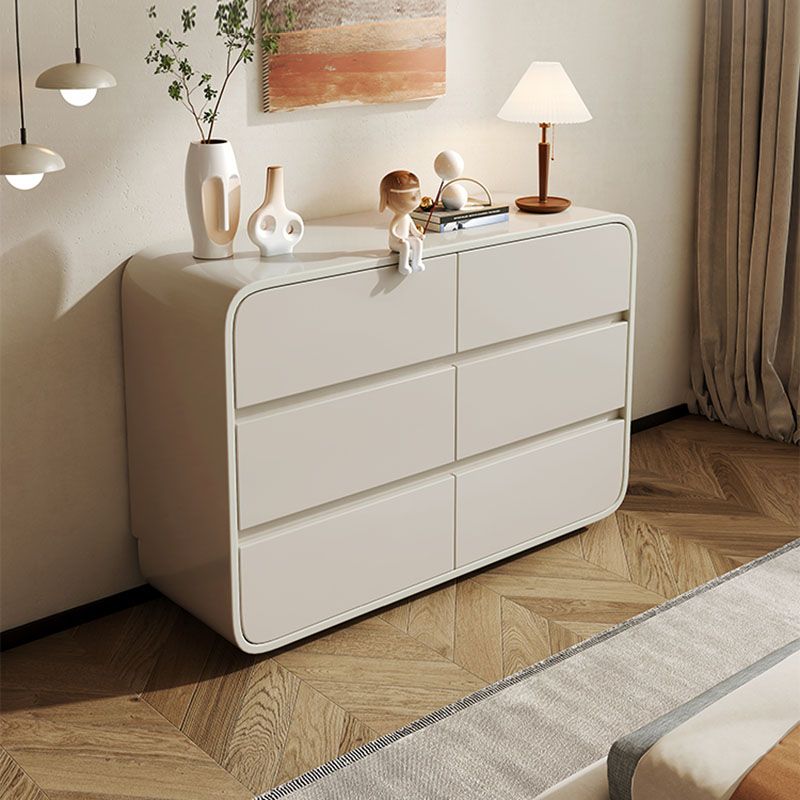 Modernismo horizontal tocador doble de 6 cajones tocador de almacenamiento de madera para casa