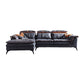 Pillow Top Arm Sectionals 26.22"High Faux Leather Cushion Back Sofa, Black Clearhalo 'furn' 'furn_sectionals' 'Furniture' 'furniture_sectionals' 'Living Room Furniture' 'Sectionals' 1200x1200_9ab6da33-1f54-41da-a3db-6c84986c8810
