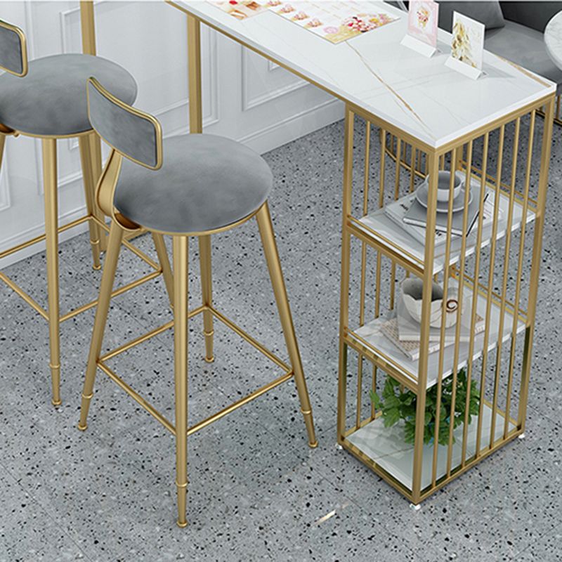 Glam -stijl rechthoekige staaf tabel 1/2/3 stukken staaftafel ingesteld met metalen ontlasting