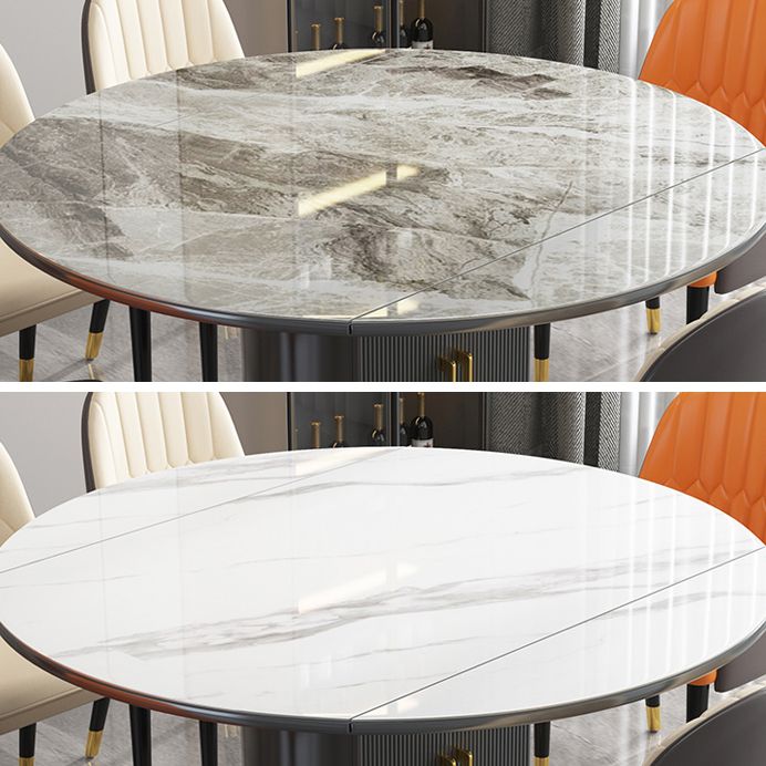 Glam Sintered Stone Top Table Round Shape Standard Dining Table for Kitchen Clearhalo ' dining_table' 'Dining Tables & Seating' 'Dining Tables' 'furn' 'furn_dining_table' 'Furniture' 'furniture_dining_table' 'Kitchen & Dining Furniture' 'kitchen&dining_furn' 'kitchen' 'kitchen_dining_table' 1200x1200_9ab7107a-3380-4d2f-a705-0b0a5e35a803