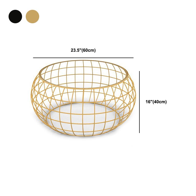 Contemporary Round Glass Top Cocktail Table with Frame Base in Iron Clearhalo 'Coffee & Accent Tables' 'Coffee Tables' 'coffee_tables' 'furn' 'furn_coffee_tables' 'Furniture' 'Living Room Furniture' 1200x1200_9abac6ae-1d1e-44e9-83b6-45c8c4769fe0