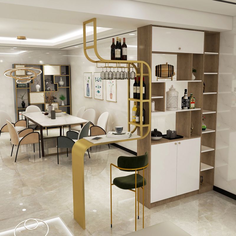 Glam White Marble Counter Table with Rectangle Table Top Pedestal Table - 42" H Clearhalo 'Bar Furniture' 'Bar Tables' 'bar_tables' 'furn' 'furn_bar_tables' 'Furniture' 'furniture_bar_tables' 'Kitchen & Dining Furniture' 1200x1200_9abbd89c-6a6c-4179-83cb-3db50e8e20d7