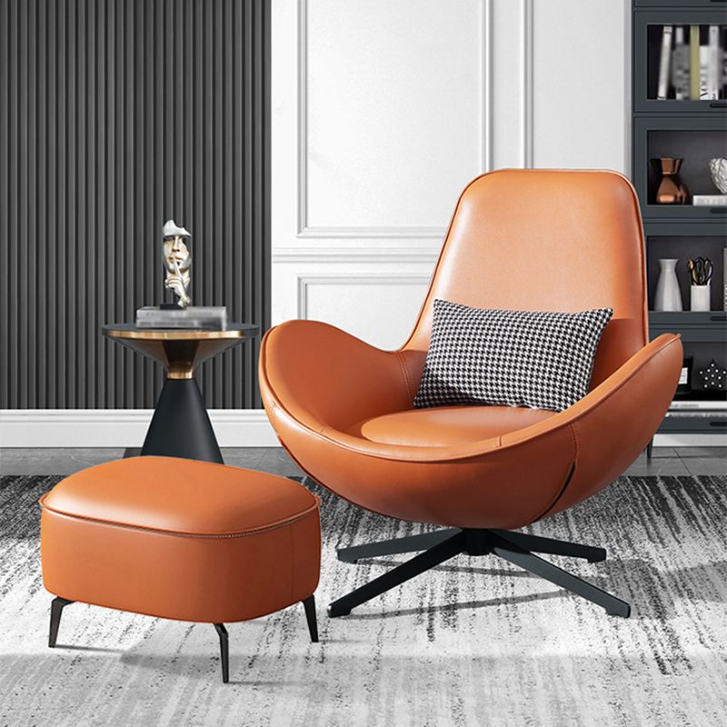 Faux Leather Slipper Chair 33.4" L x 30.3 " W x 20.8 " H Stacking Chair for Bedroom Clearhalo 'Accent Chairs' 'accent_chairs' 'Chairs & Seating' 'furn' 'furn_accent_chairs' 'Furniture' 'furniture_accent_chairs' 'Living Room Furniture' 1200x1200_9abd168c-7d4e-419b-ae63-9fd614ecda1c