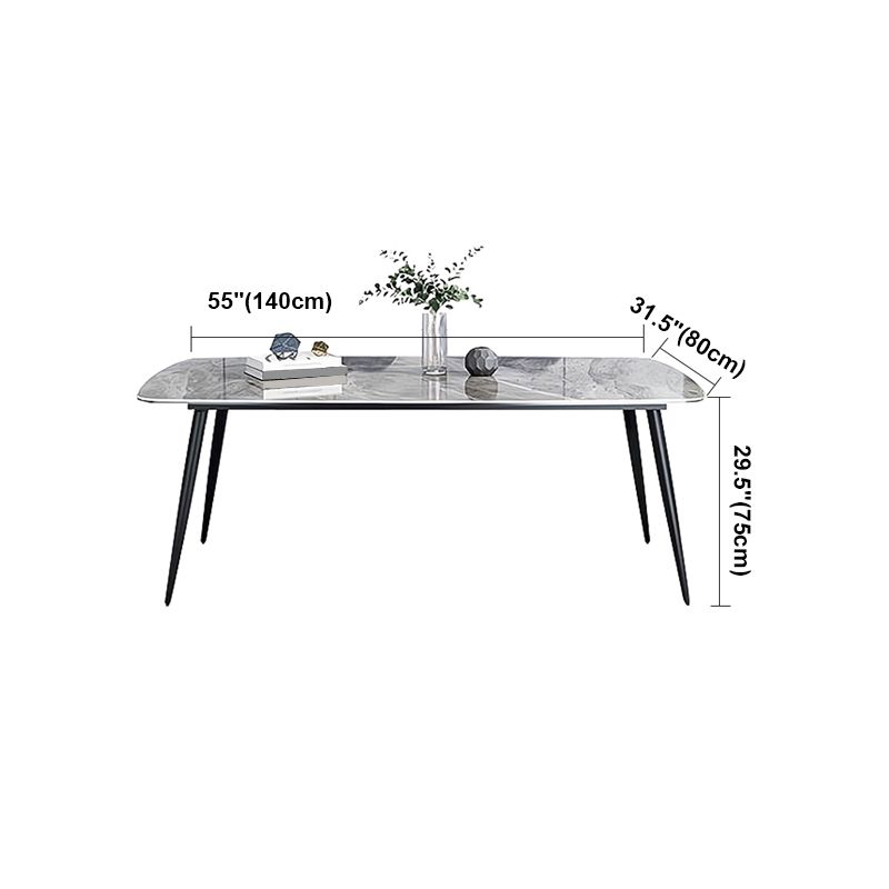 Sintered Stone Dining Table Industrial Style Black 4 Legs Base Rectangle Table for Dining Room Clearhalo ' dining_table' 'Dining Tables & Seating' 'Dining Tables' 'furn' 'furn_dining_table' 'Furniture' 'furniture_dining_table' 'Kitchen & Dining Furniture' 'kitchen&dining_furn' 'kitchen' 'kitchen_dining_table' 1200x1200_9abdc874-e7c8-41d7-a804-b4620267807d